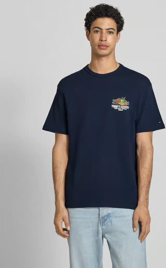 Tommy Jeans relaxed T-shirt met backprint donkerblauw - Foto 6