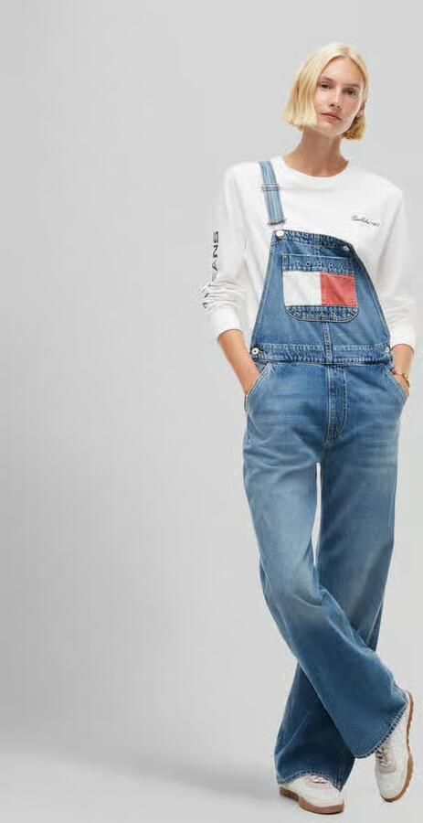 Tommy Jeans relaxed fit tuinbroek van puur katoen - Foto 2