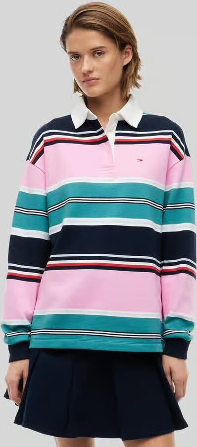 TOMMY JEANS Dames Truien & Vesten Tjw Rlx Multi Stripe Rugby Ext Multi - Foto 9