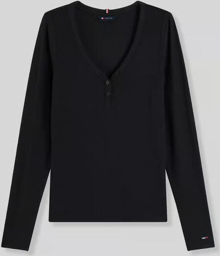 Tommy Jeans Shirt met lange mouwen met henley-hals