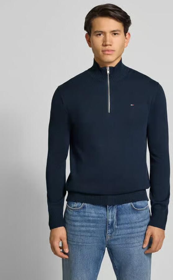TOMMY JEANS Heren Truien & Vesten Tjm Slm Ess Light ¼ Zip Swtr Ext Donkerblauw - Foto 16