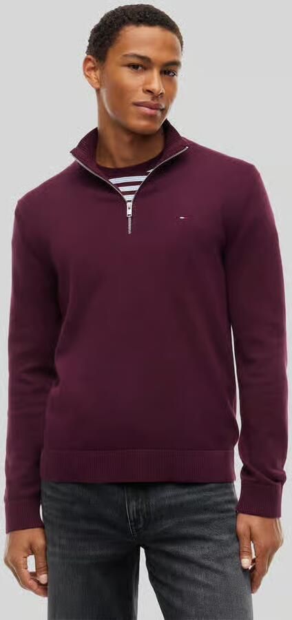 TOMMY JEANS Heren Truien & Vesten Tjm Slm Ess Light ¼ Zip Swtr Ext Bordeaux - Foto 7