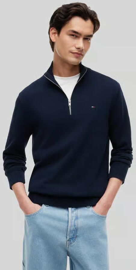 TOMMY JEANS Heren Truien & Vesten Tjm Slm Ess Light ¼ Zip Swtr Ext Donkerblauw - Foto 17