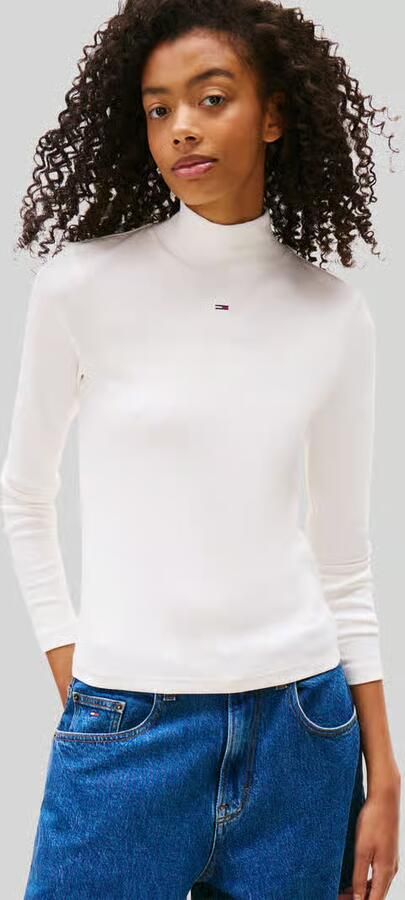 TOMMY JEANS Dames Truien & Vesten Tjw Essential Mock Neck Ecru - Foto 8