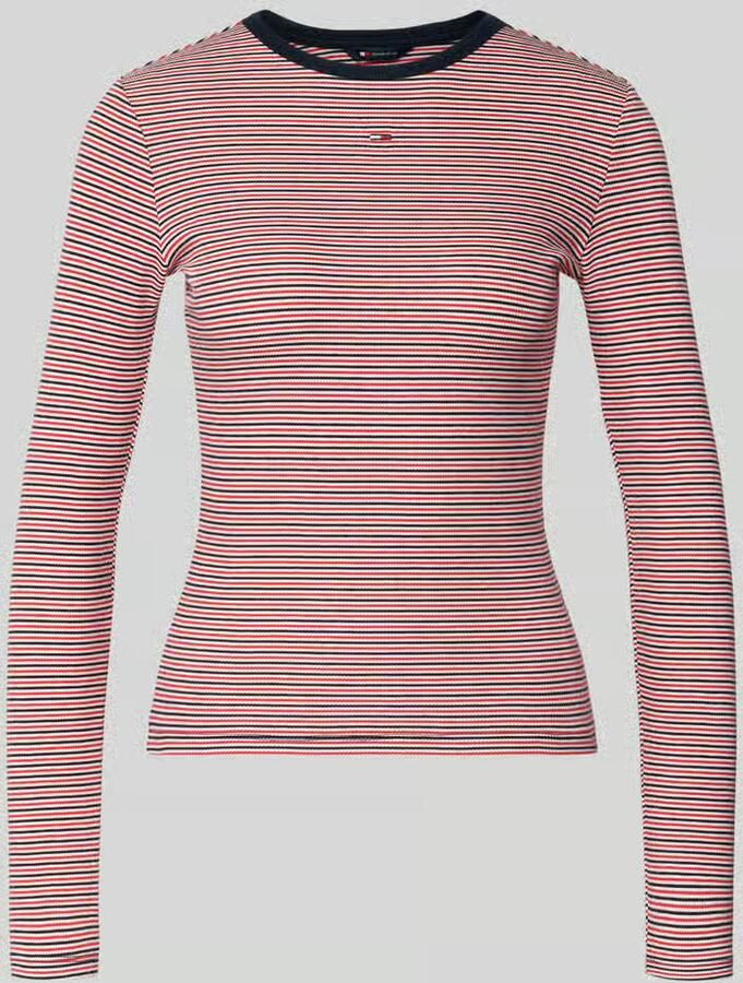 Tommy Jeans Slim fit shirt met lange mouwen van katoenmix