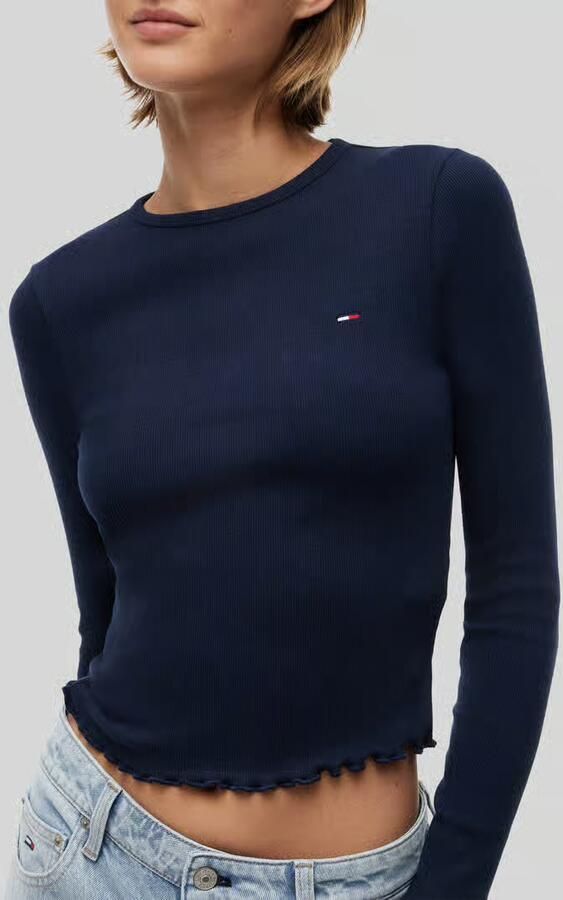 Tommy Jeans slim fit shirt met lange mouwen van katoenmix