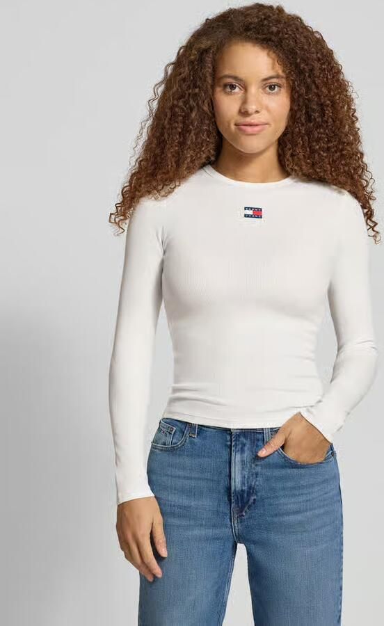 TOMMY JEANS Dames Tops & T-shirts Tjw Slim Ls Badge Tee Ext Ecru - Foto 5