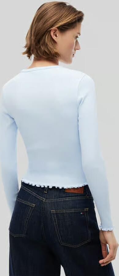 Tommy Jeans slim fit shirt met lange mouwen van katoenmix - Foto 2