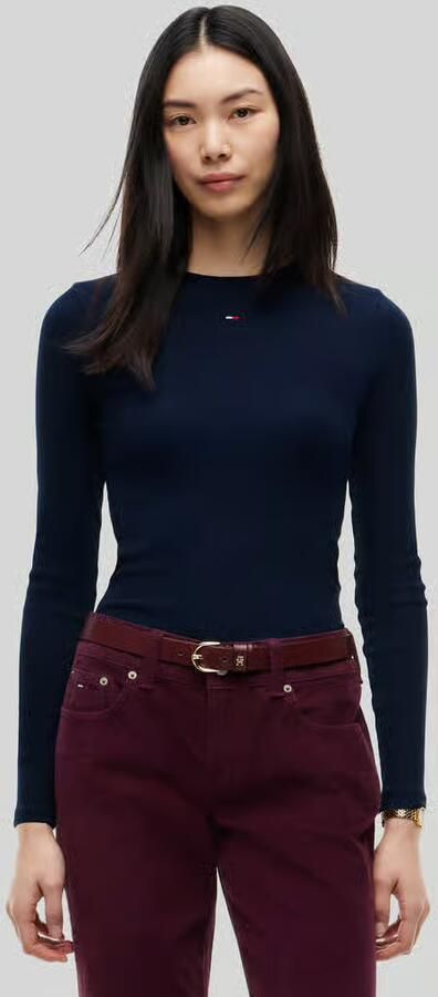 TOMMY JEANS Shirt met lange mouwen Slim Essential Rib Longsleeve Rippshirt - Foto 2