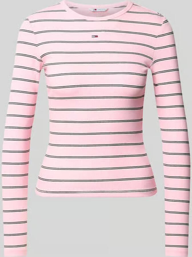 Tommy Jeans Slim fit shirt met lange mouwen van katoenmix