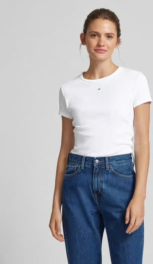 TOMMY JEANS T-shirt Slim Essential Rib Shirt Rippshirt Rundhalsshirt - Foto 8