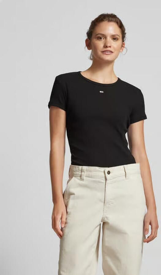 TOMMY JEANS T-shirt Slim Essential Rib Shirt Rippshirt Rundhalsshirt - Foto 8