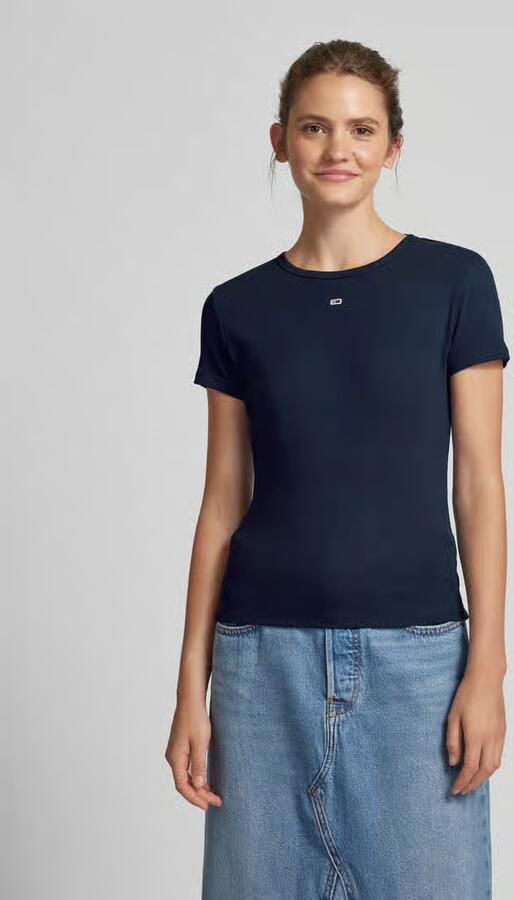 TOMMY JEANS T-shirt Slim Essential Rib Shirt Rippshirt Rundhalsshirt - Foto 2