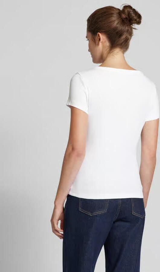 Tommy Jeans Slimme Geribbelde Katoenen Stretch T-Shirt White Dames