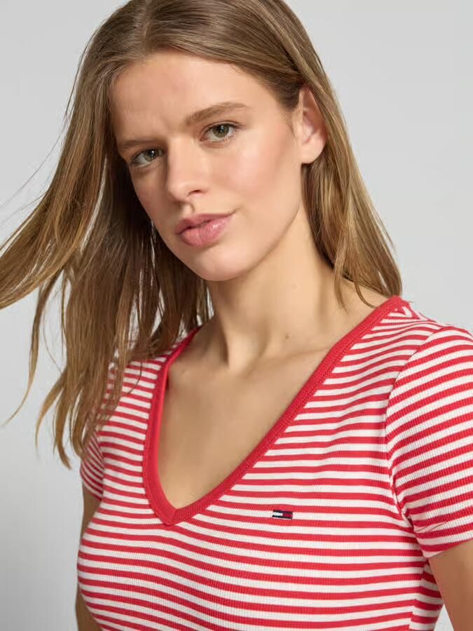Tommy Jeans Slim fit T-shirt van katoenmix