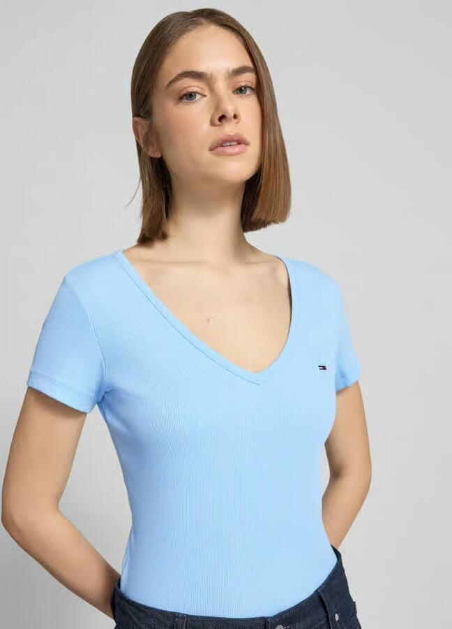 Tommy Jeans T-shirt Korte Mouw TJW SLIM ESSENTIAL RIB V SS
