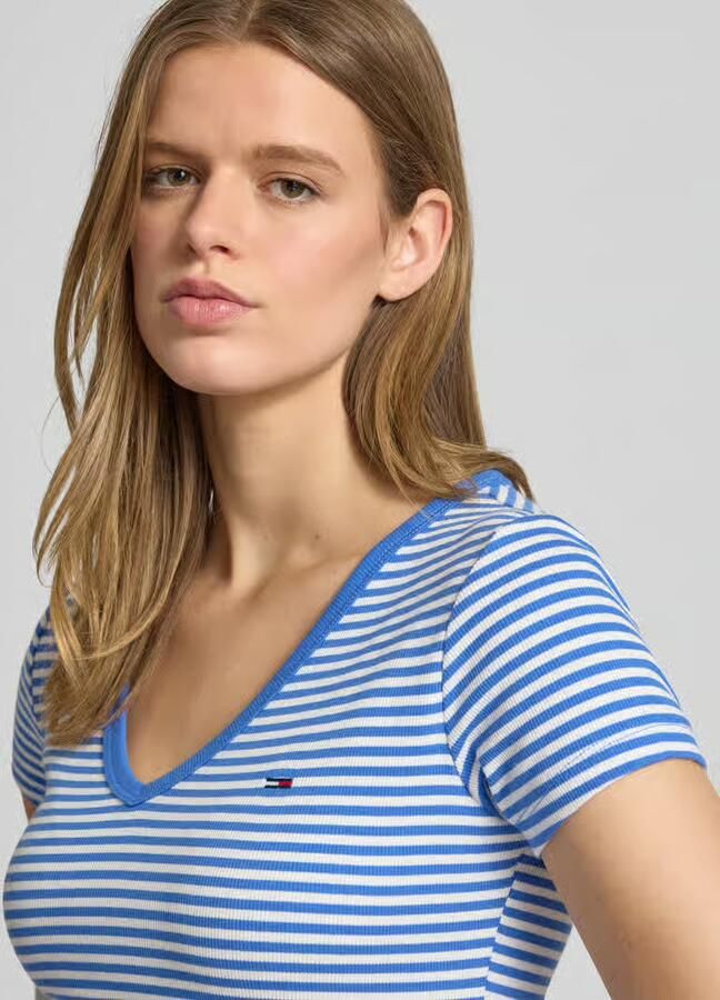 Tommy Jeans Slim fit T-shirt van katoenmix