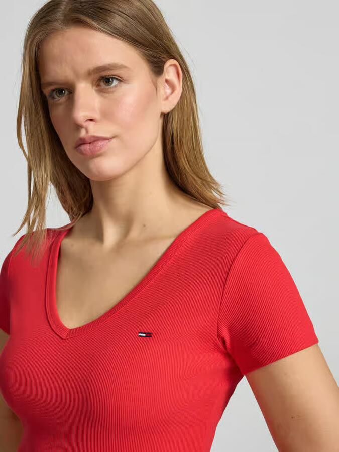 Tommy Jeans Slim fit T-shirt van katoenmix