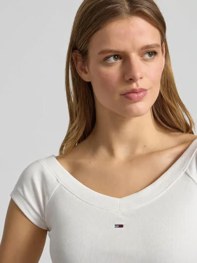 Tommy Jeans Slim fit T-shirt van katoenmix