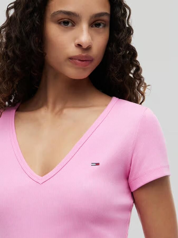 Tommy Jeans slim fit T-shirt van katoenmix