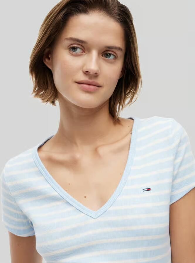 Tommy Jeans slim fit T-shirt van katoenmix