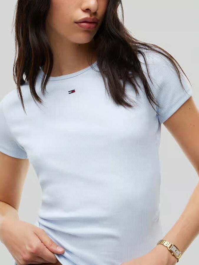 Tommy Jeans Slim fit t-shirt van katoenmix