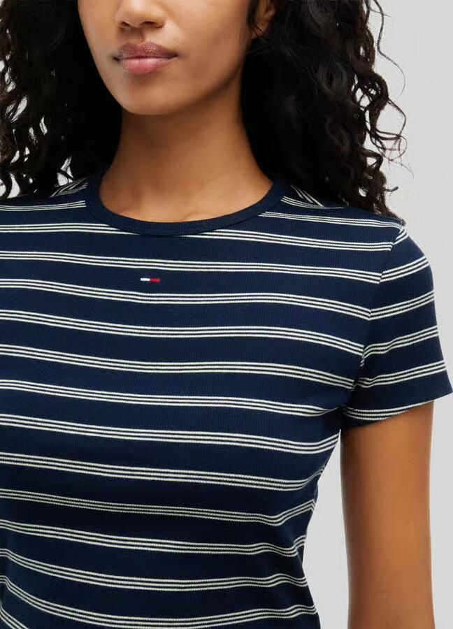 Tommy Jeans Slim fit t-shirt van katoenmix