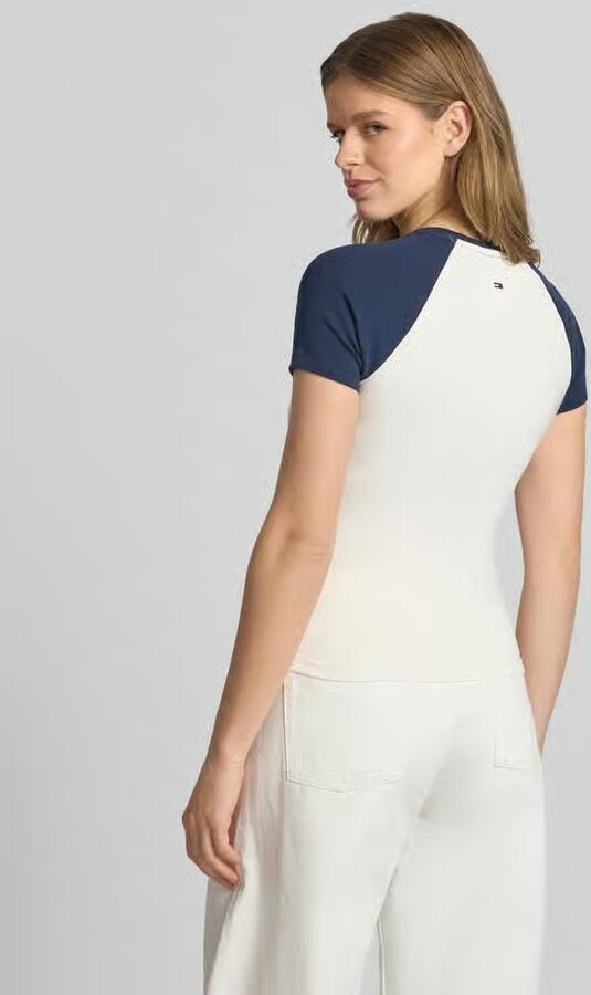 Tommy Jeans Slim fit T-shirt van katoenmix