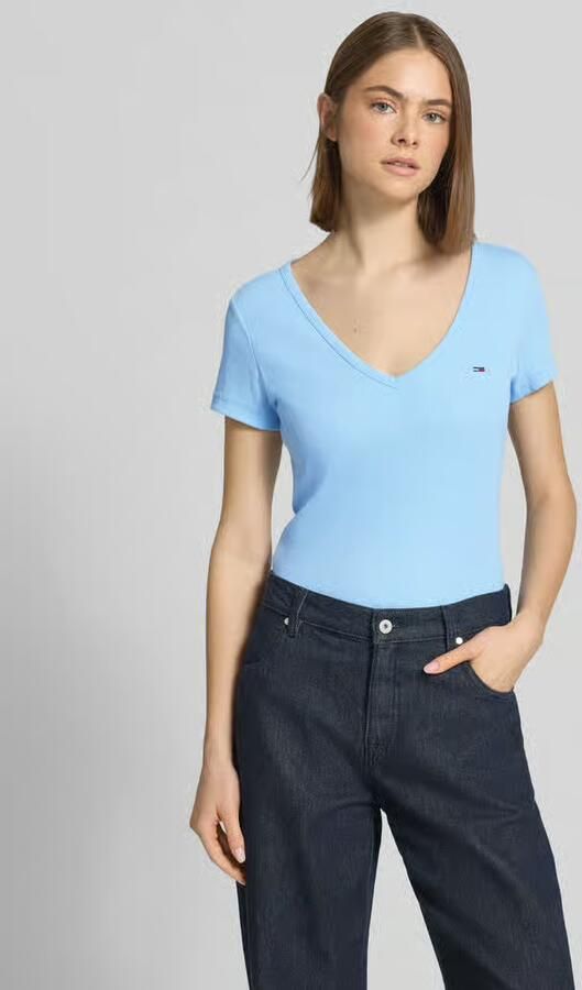 Tommy Jeans T-shirt Korte Mouw TJW SLIM ESSENTIAL RIB V SS - Foto 4