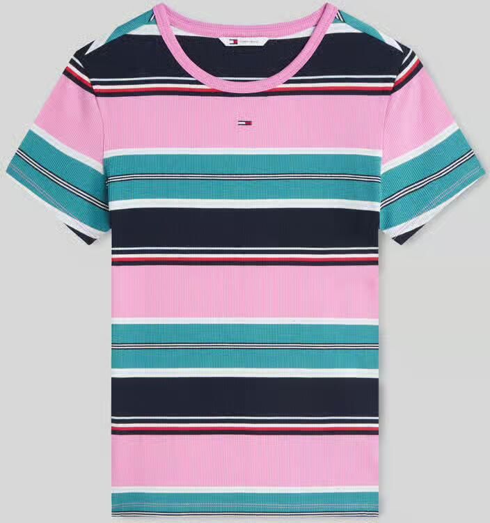 Tommy Jeans slim fit T-shirt van katoenmix in ribtricot - Foto 4