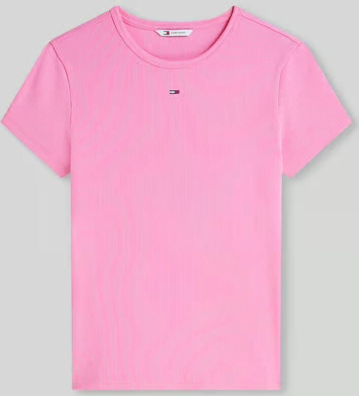 Tommy Jeans slim fit T-shirt van katoenmix in ribtricot - Foto 2