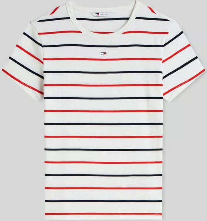 Tommy Jeans slim fit T-shirt van katoenmix in ribtricot - Foto 2