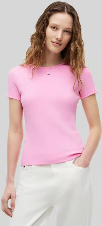 Tommy Jeans slim fit T-shirt van katoenmix in ribtricot - Foto 4