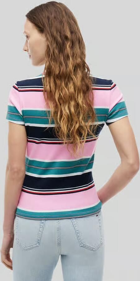 Tommy Jeans slim fit T-shirt van katoenmix in ribtricot - Foto 3