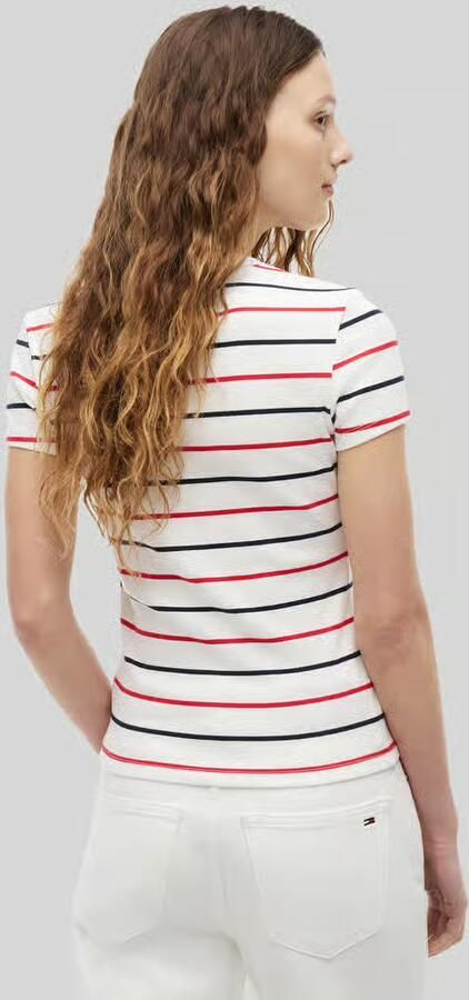 Tommy Jeans slim fit T-shirt van katoenmix in ribtricot - Foto 2