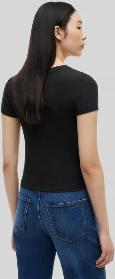 Tommy Jeans Slim fit T-shirt van katoenmix met henley-hals - Foto 2