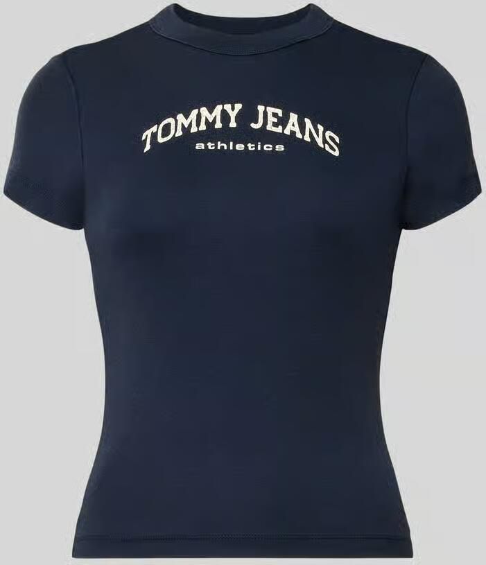 Tommy Jeans Slim fit T-shirt van katoenmix model 'SLIM VARSITY'