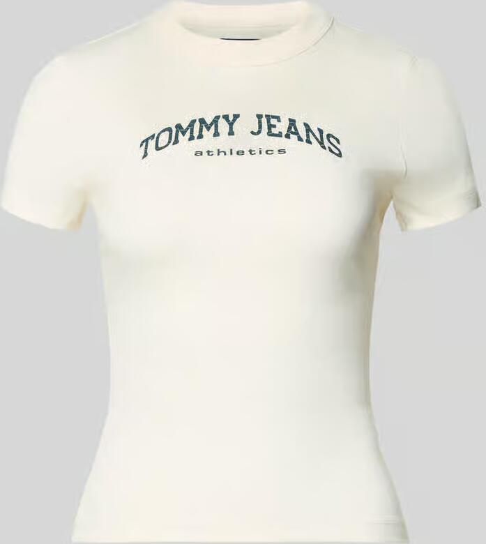 Tommy Jeans Slim fit T-shirt van katoenmix model 'SLIM VARSITY'
