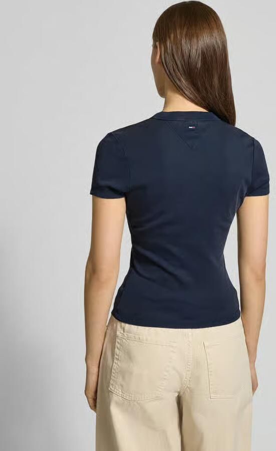 Tommy Jeans Slim Fit T-shirt van katoenmix model 'SLIM VARSITY'