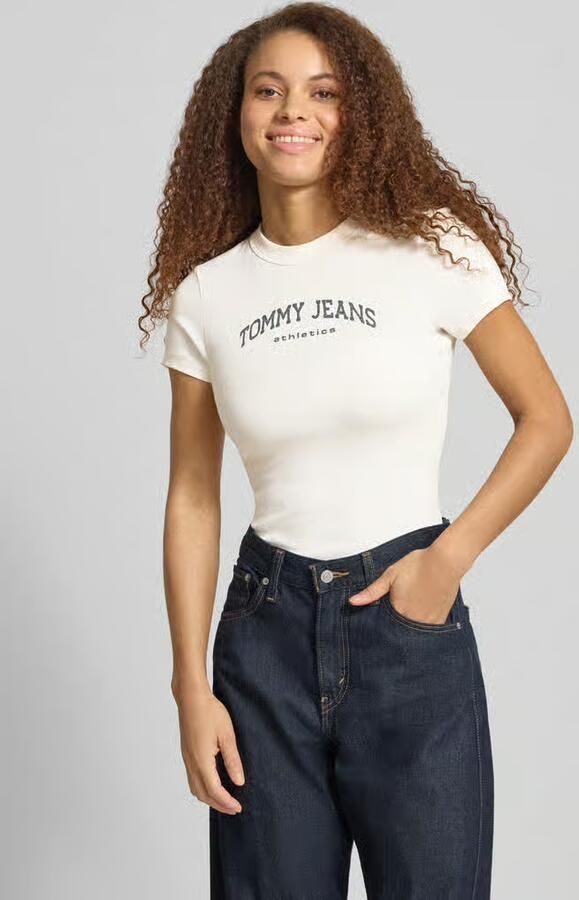 Tommy Jeans Slim Fit T-shirt van katoenmix model 'SLIM VARSITY' - Foto 3
