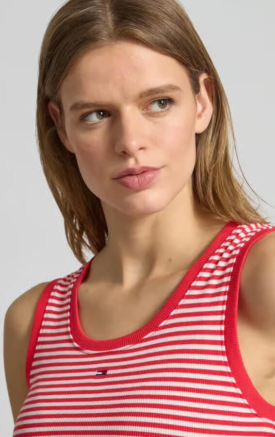 Tommy Jeans slim fit tank top van katoenmix