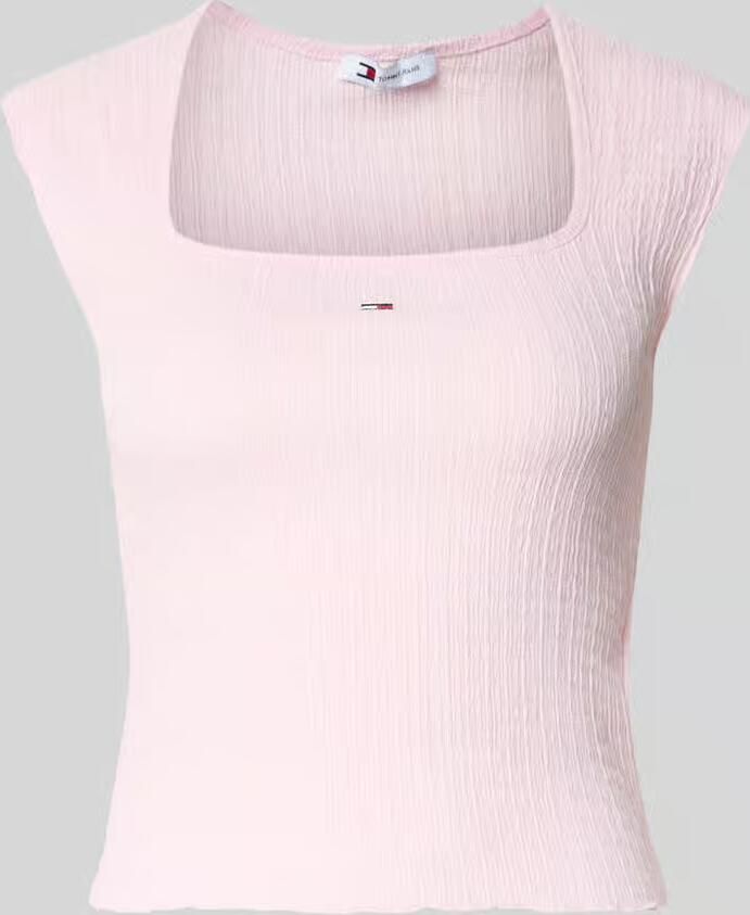 Tommy Jeans slim fit top met ruche - Foto 2