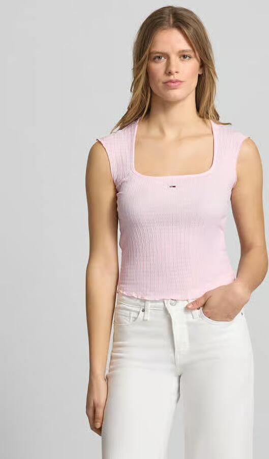 Tommy Jeans slim fit top met ruche - Foto 4