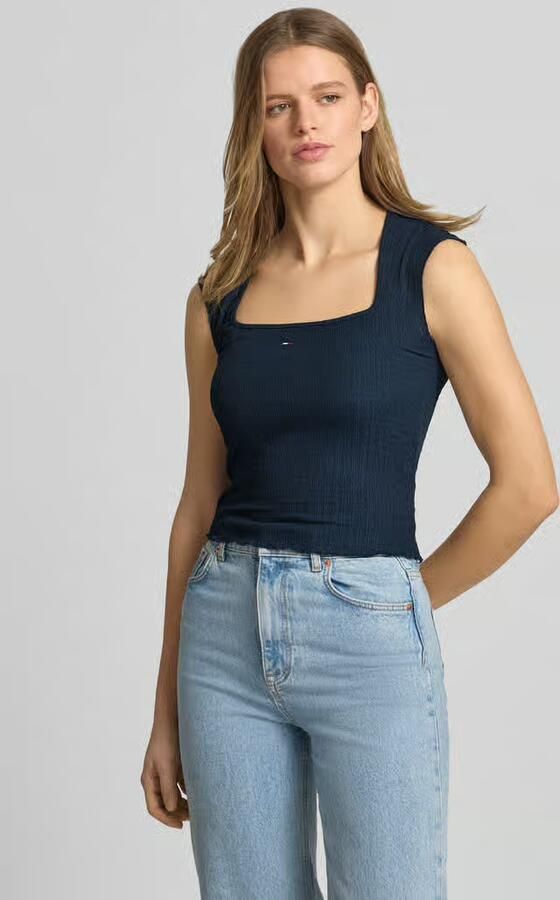 Tommy Jeans slim fit top met ruche - Foto 4