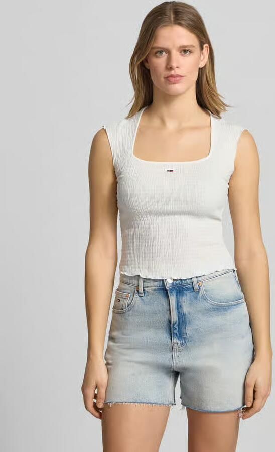 Tommy Jeans slim fit top met ruche - Foto 4