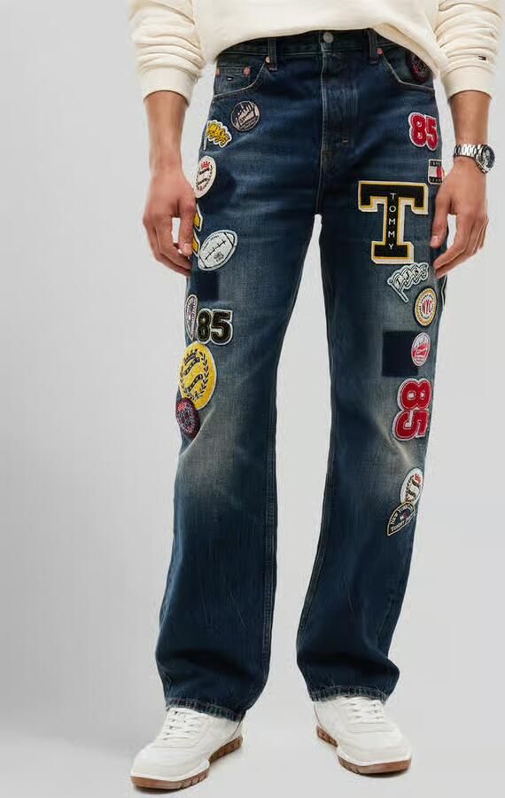 Tommy Jeans straight fit jeans met opvallende patches - Foto 3