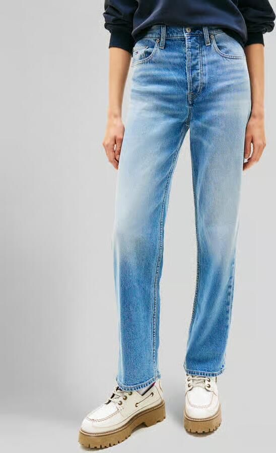 Tommy Jeans straight fit jeans van katoenmix model 'LAYLA' - Foto 2