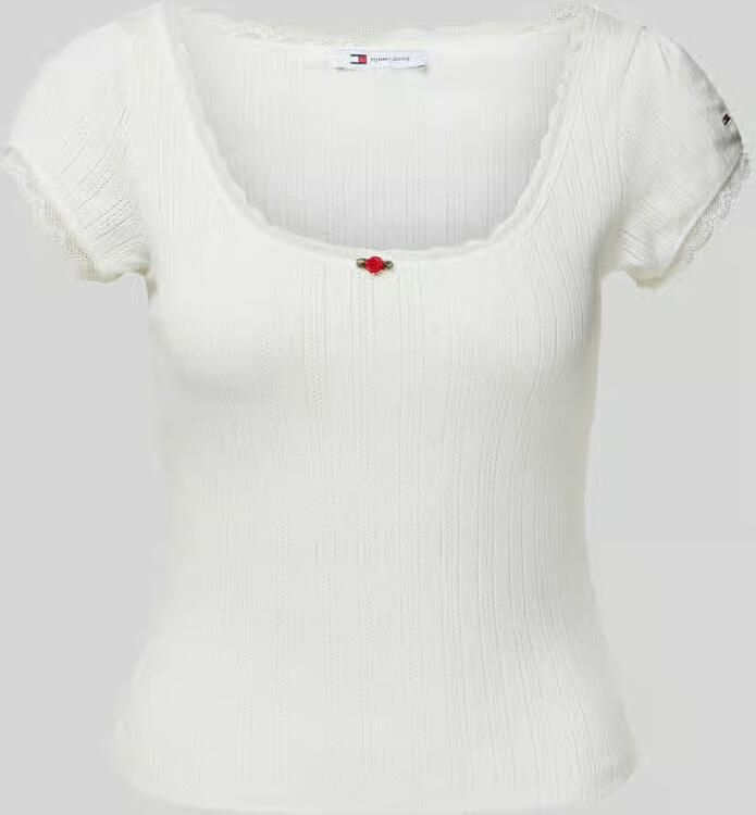 Tommy Jeans T-shirt in gebreide look model 'POINTELLE'