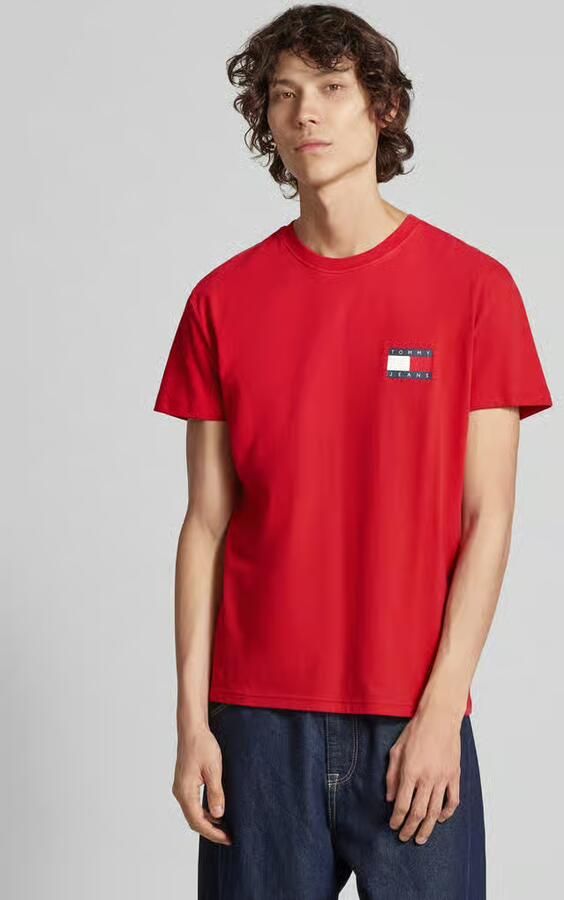 Tommy Jeans Rood Logo Katoenen T-shirt Red Heren - Foto 2