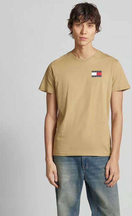 TOMMY JEANS Heren Polo's & T-shirts Tjm Slim Essential Flag Tee Ext Beige - Foto 6